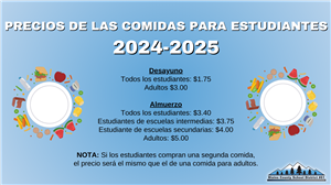 School Meal Prices Spanish